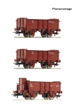 Roco 6600088 - H0 - 3-tlg. Set Offene Güterwagen, FS, Ep. II-III